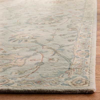 Elegant Heritage Silver/Ivory Hand-Tufted Wool Area Rug 5' x 8'