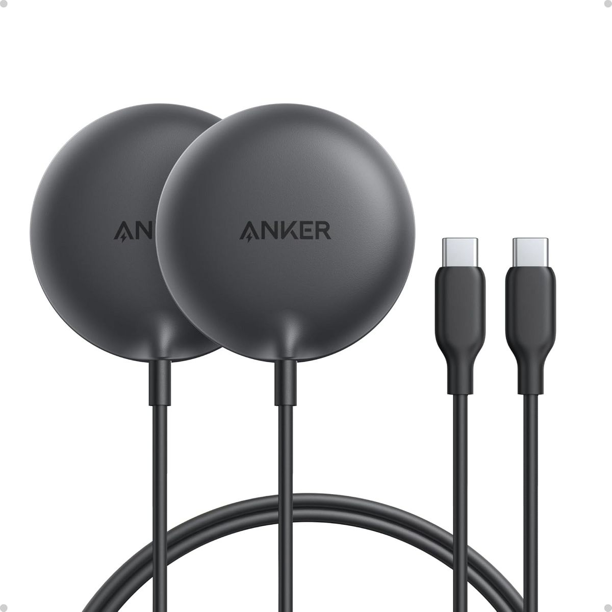 Anker Zolo Magnetic Wireless Charger, 15W MagSafe-Compatible Wireless Charging Pad, for iPhone, AirPods, and More (Black, 2 Pack)