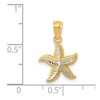 Black Bow Jewelry 14k Yellow Gold and White Rhodium Starfish Pendant, 12mm or 19mm - 4 of 4