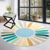 Washable Modern Colorful Rug Non Slip Low Pile Rug Soft Sun Accent Throw Floor Cover Foldable Indoor Carpet for Living Room Bedroom Playroom - 2 of 4