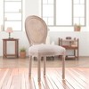 Mshliw Set of 2 French Style Linen Dining Chairs with Solid Wood Frame, Foam Cushion and Rattan Backrest, Accent Chairs for Dining Room - 2 of 4