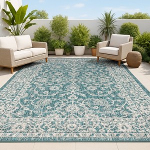 Palazzo Vine and Border Textured Weave Indoor/Outdoor Area Rug  - JONATHAN Y - 1 of 4