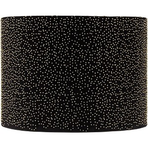 Springcrest Drum Lamp Shade Gold Black Beading Medium 15" Top x 15" Bottom x 11" High Spider Replacement Harp and Finial Fitting - 1 of 4
