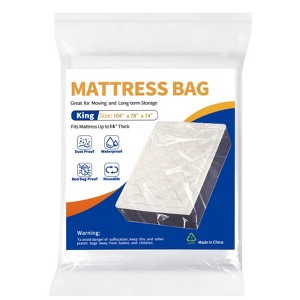 Aoibox Waterproof Heavy-Duty Plastic Mattress Bag King Size Protector Cover for Moving Storage Fits Up to 16 Inch Thick - 1 of 4