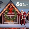 FURNIinspire Decorative Holiday Scene Props Christmas Wreath Door 600 Branches Pvc Bow Decoration Garland Decoration, Green, 7"*60"*60" - 3 of 4