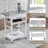GlasFlength Kitchen Carts and Islands Modern Rolling Kitchen Cart with Spacious Storage for Kitchen, White,30”*15.75”*33.55" - 3 of 4