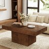 Lantine 47.24" Solid Wood Coffee Table for Living Room, Rectangle Center Cocktail Table with Sturdy Wooden Pedestal - 4 of 4