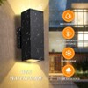 DAKAFUL 2-Pack Outdoor Wall Light Fixtures with LED Bulbs, Rustproof Aluminum Up Down Lights for House, Porch, Garage Black - 4 of 4