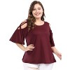 Agnes Orinda Women's Plus Size Summer Fashion Cold Shoulder Ruffle Trumpet Sleeve Blouses - 3 of 4