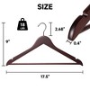 BP4U Premium Wooden Hangers with Non-Slip Pant Bar, Heavy Duty Coat Hangers with 360° Swivel Hook for Jackets, Shirts, Dresses - 2 of 4