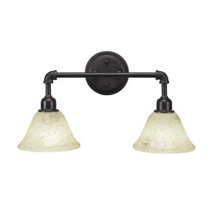 Toltec Lighting Vintage 2 - Light Vanity in  Dark Granite with 7" Italian Marble Shade - 1 of 1