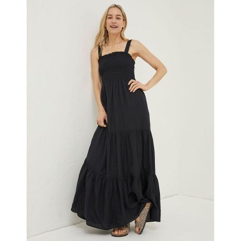 24seven Comfort Apparel Girls Ruffle Spaghetti Strap Maxi Dress-black-l :  Target