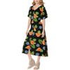 LA LEELA Women's Beachwear Swimsuit Coverups for Women Summer Cover Ups for Swimwear Women Button Up Beach Dress Night T Shirt L-XL Black, Floral - 2 of 4