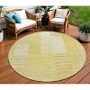 Gold Wheat And Ivory Striped Washable Indoor Outdoor Area Rug - 2 of 4