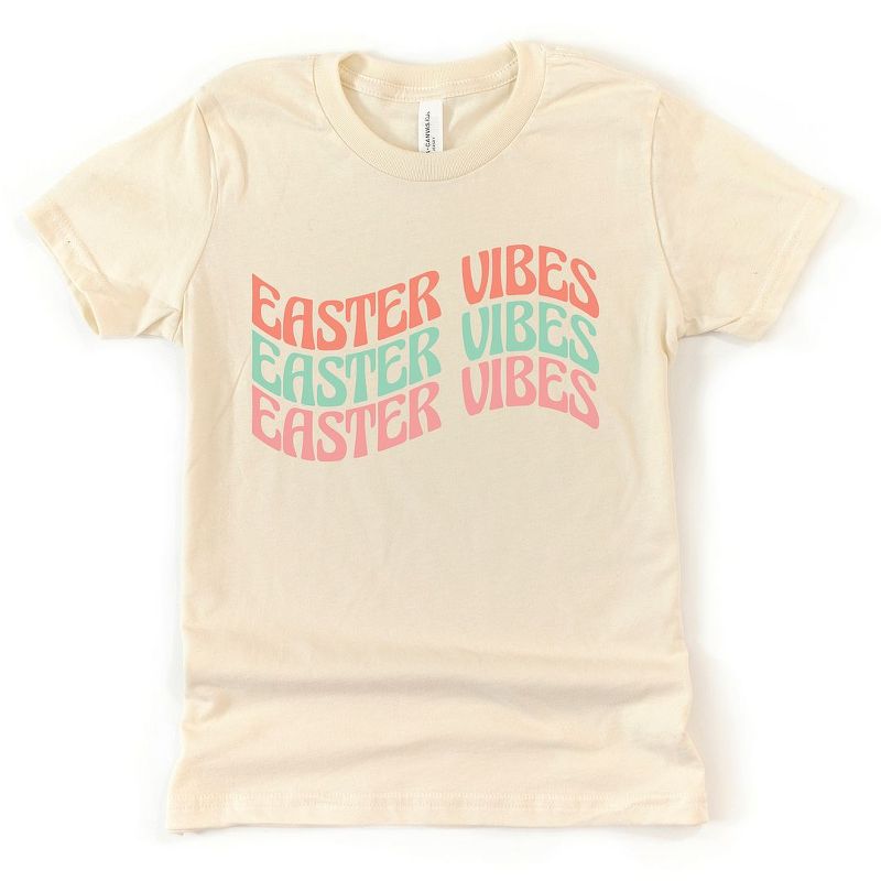 The Juniper Shop Easter Vibes Wavy Stacked Toddler Short Sleeve Tee, 1 of 3