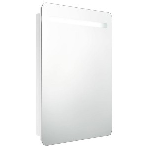 vidaXL Bathroom Cabinet Shining White Engineered Wood with Melamine Finish, Glass - 1 of 4