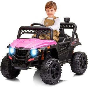 Garvee 12V Kids Ride-On Truck Car with Remote Control LED Lights Music and Spring Suspension - 1 of 4