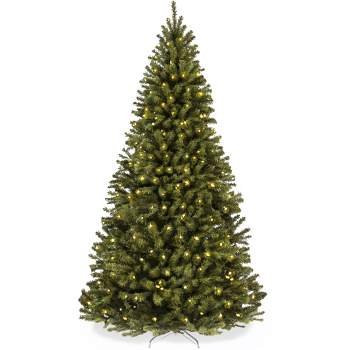 Best Choice Products Pre-Lit Spruce Artificial Christmas Tree w/ Easy Assembly, Metal Hinges & Foldable Base