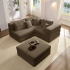 118.2'' Oversized Corduroy L-Shaped Sectional Sofa Couch Set with 6 Pillows, Modular DIY Combination Sofa for Living Room, Apartment or Bedroom - 3 of 4