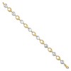 Black Bow Jewelry 14k Yellow and White Gold 7mm Two Tone Chain Link Bracelet, 7.75 Inch - 2 of 4