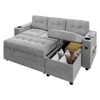 84" Sofa Bed, Sleeper Sofa with Pull Out Bed for Living Room with 2 Charging Ports and 2 Storage Armrests, 2 Cup Holders and Side Pockets Included - 4 of 4
