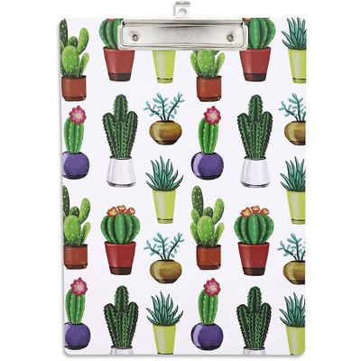 Decorative Plastic Clipboard, Cactus Design, Letter Size