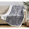 Plazatex Gracey with Plush Decorative All Season Plum Throw Blanket 50" x 60" Grey - 3 of 4