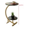 Kings Brand Furniture – Modern Oval Side Table, Dual Shelf Faux Marble Accent Table, Small End Table for Living Room or Bedroom - 3 of 4