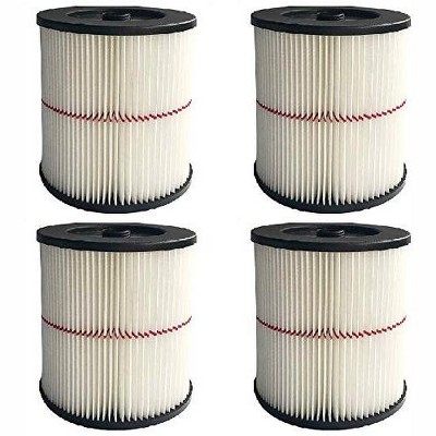 Nispira Replacement HEPA Filter Compatible with Craftsman Red Stripe Shop Vacuum Wet/Dry Vacs Vacuum. Compared to Part 17816 9-17816. 4 Packs