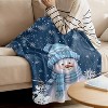 Lomsoe Christmas Snowman with Cap Blanket Super Soft Flannel White Snowflake Throw Blanket Lightweight Cozy Warm Fuzzy Christmas Gift. - 4 of 4