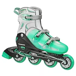 Roller Derby Kids' V-Tech 500 Adjustable Inline Skates - Mint/Green/White (6-9)