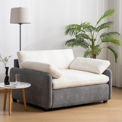 NicBex Oversized Single Sofa Chair,Chenille Sofa with Pillows,Modern Upholstered Sofa for Living Room,Office