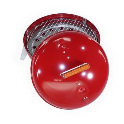Americana Red Portable Charcoal Grill with Smoker