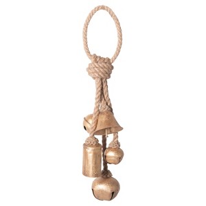 Storied Home Decorative Metal Bells in Various Shapes on Jute Rope Hanger - 1 of 3