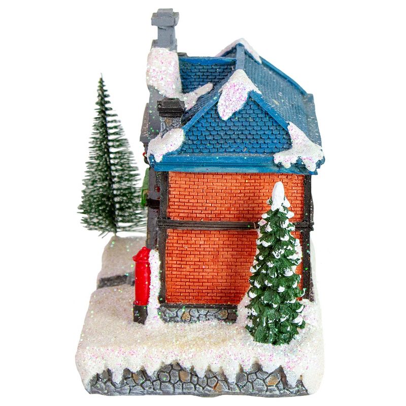 Northlight 7" Red LED Lighted Post Office Christmas Village Decoration, 3 of 6