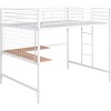 Streamdale Full Metal Loft Bed with Desk and Metal Grid, White - 4 of 4