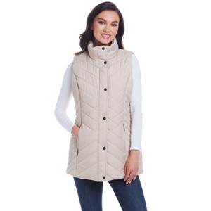 Weatherproof Women's Mixed Quilted Longline Vest - 1 of 4