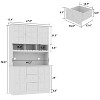 Hitow Wooden Pantry Cabinet with 3 Drawers, 13 Shelves and Cup and Bottle Holders Food Storage Cabinet - 4 of 4