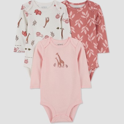 Carter's Baby Girls 4-Pk. Printed Long-Sleeve Bodysuits