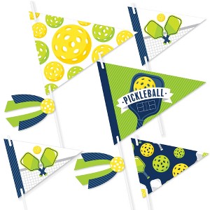 Big Dot of Happiness Let's Rally - Pickleball - Triangle Birthday or Retirement Party Photo Props - Pennant Flag Centerpieces - Set of 20 - 1 of 4