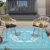 Waterproof Outdoor Rug Reversible Plastic Straw Mat, Vintage Medallion Patio Carpet for RV, Deck, Beach, Camping - 4 of 4