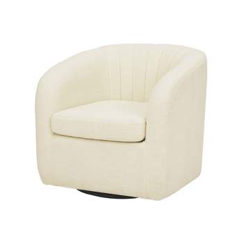 28.75" Monroe Faux Shearing Swivel Tub Chair - Teamson Home