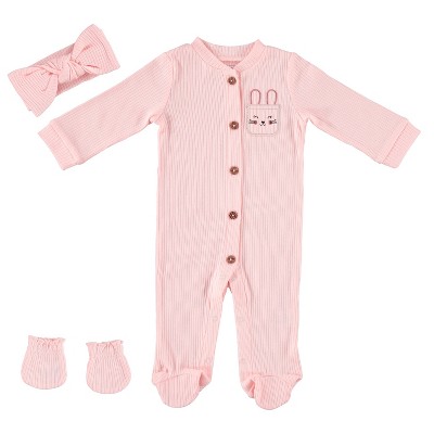 Baby Gear Baby Girl Clothes Matching Hat And Mittens Pajama Set For ...