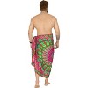 LA LEELA Men's Sarong Beach Cover Ups Wraps One Size Pink Floral - 2 of 4