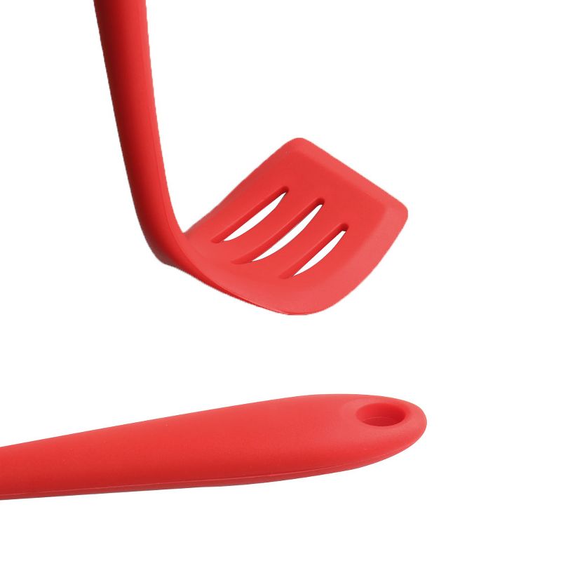 Unique Bargains Silicone Slotted Non Stick Heat Resistant Pancake Spatulas and Turners Red 1 Pc, 4 of 8