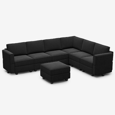 Belffin Modular Velvet Corner Sofa with Storage Seat and Ottoman (6 Seats + 9 Sides)