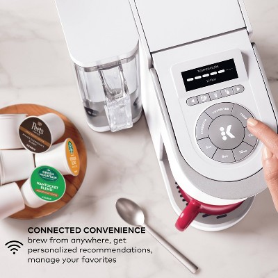 White Programmable Single Serve Coffee Maker with Brew Strength Selector