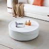 NicBex  Round Coffee Table,Modern Center Cocktail for Living Room,Bedroom,No Assembly Required,Beige/Black/White - 2 of 4