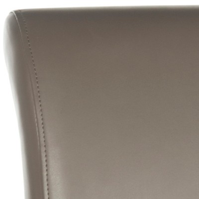 Transitional Gray Leather Bar Stool with Birch Wood Frame
