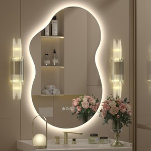 Apmir Super Bright 192 LEDs/m LED Lighted Anti-Fog Tempered Glass Irregular Bathroom/Vanity Mirror with ETL & 3-Year Warranty - 1 of 4
